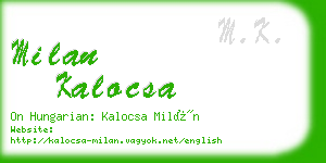 milan kalocsa business card